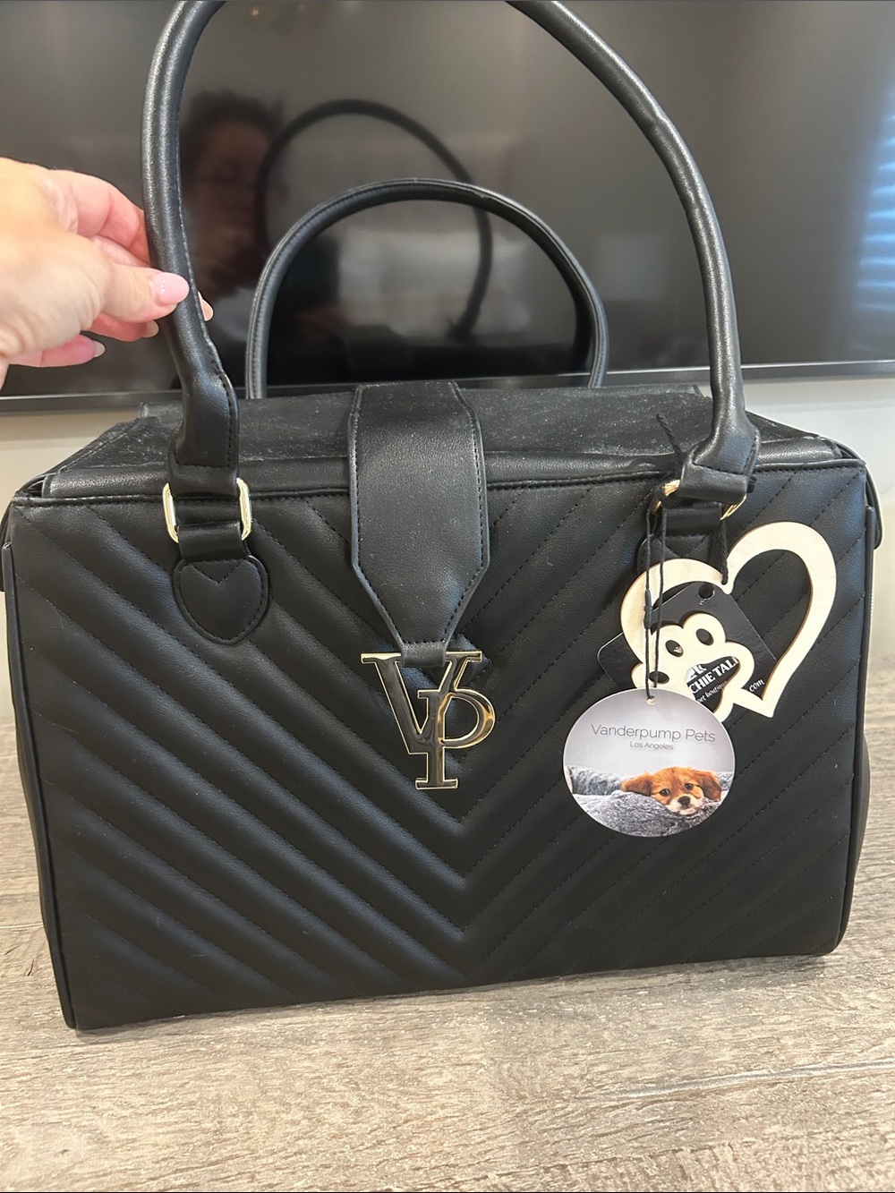 Vanderpump Pets Black Quilted standard pet carrier Sold Out!!!!
